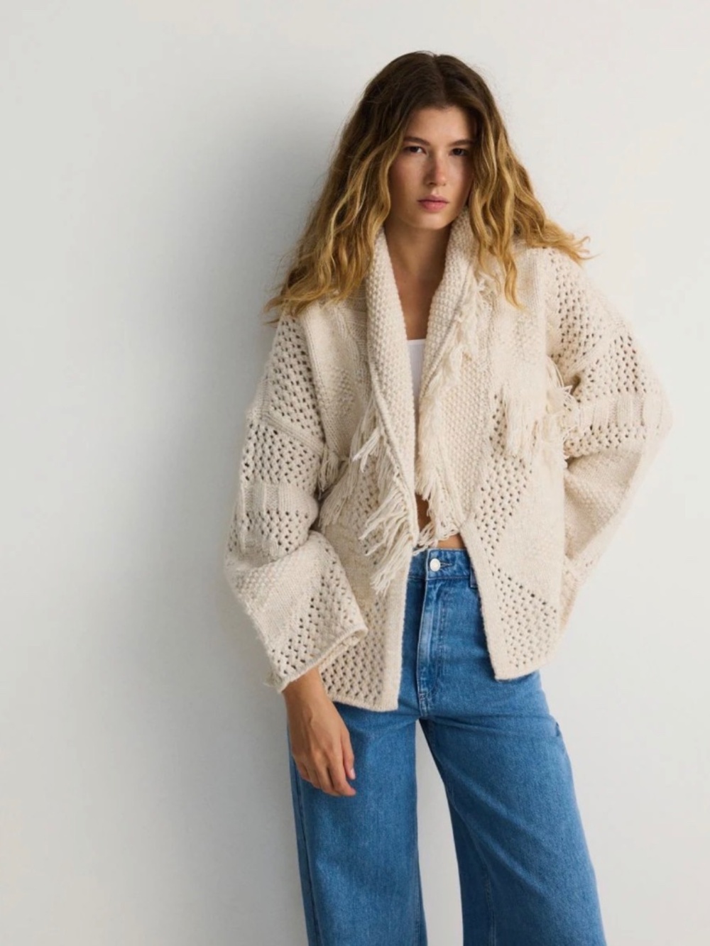FRYE AND CO. CARDIGAN OPEN-KNIT - Picture 1 of 6